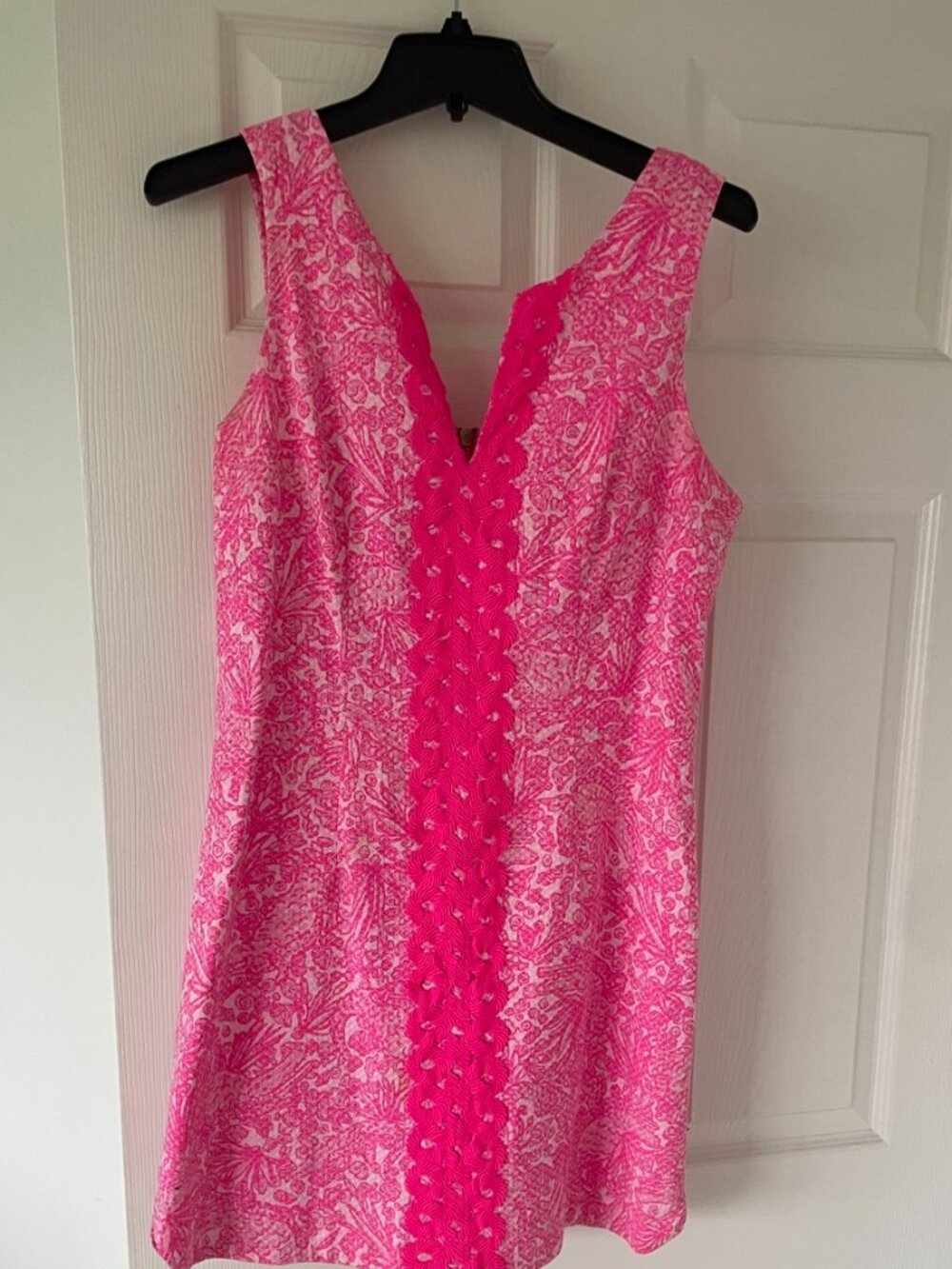 Lilly Pulitzer Pink Print Sleeveless Shift Dress Size 10